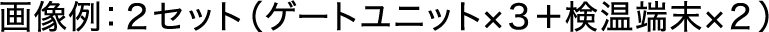 画像例：２セット（ゲートユニット×3+検温端末×2）